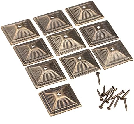Gretd 10 парчиња 21x21mm Антички бронзено железо тапацир за накит за нокти кутија софа софа декоративна тактика за столче декоративен
