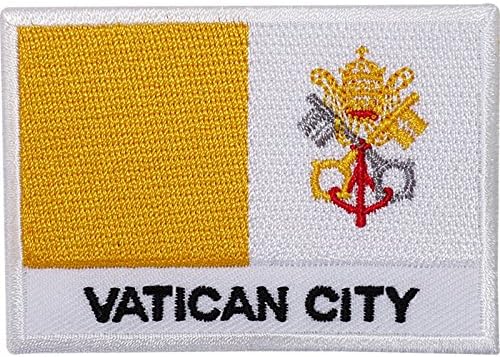Знаме на знамето на градот Ватикан, везено железо/шие на лепенката папа Рим Италија црква значка