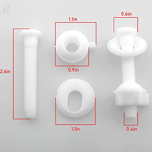 ZZHXSM 2Set Гроздобер завртки за тоалетно седиште со ореви и мијалници, делови за замена на шарки, универзални пластични завртки