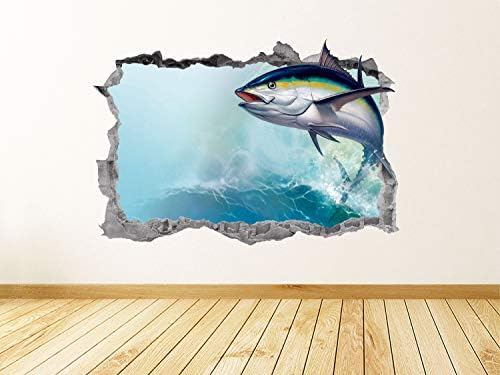 Риба wallидна декорална уметност размачкана 3Д графички океански бран на риболов wallид налепница мурал постер соба дома гаража