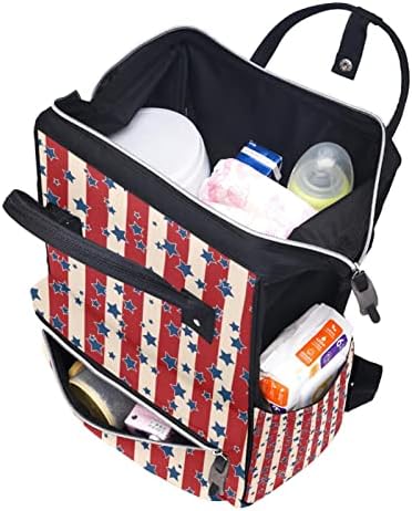 Морнарска starвезда шема црвена кремаста лента во САД во боја, ранец за торба за пелени во боја, бебе, менување торби со повеќе