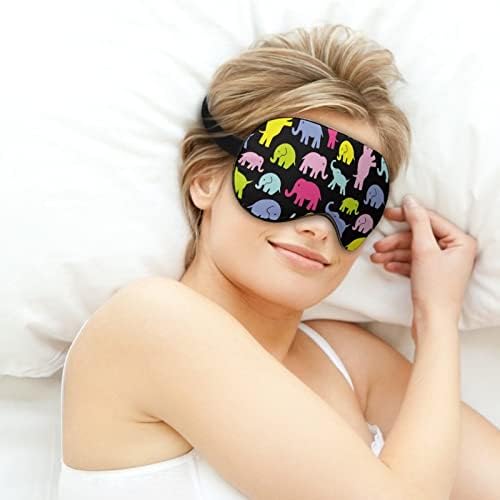 Боја слонови печати маска за очи, блокирање на светлина за спиење со прилагодлива лента за работа за смена за спиење