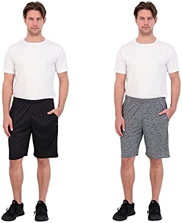 Унипро Менс кошаркарски шорцеви со џебови 2 пакувања Брзо суво атлетско решетка кратко за мажите за вежбање во теретана и облека