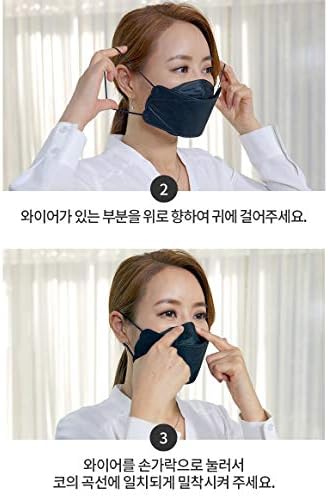 Хинкинк (пакет од 20 kf94 црно лице маска за лице индивидуално спакувани унисекс, 4-слојни филтри за возрасни и постари шарени