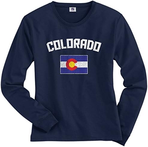 Threadrockенски женски Колорадо Колорадан знаме со долг ракав маица