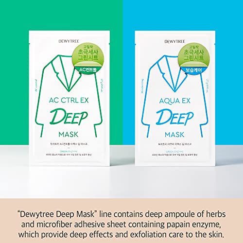 Dewytree AC Ctrl ex Deep ceramide и хијалуронска киселина за смирување на маска со пакет од 10 - Qith Peppermint Ampoule, ги