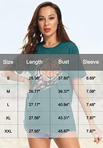 Lukycild Tiger Tshirt Women Wintage Graphic Graphic Graphic Bright Short Sleate Luttue Tee Tops