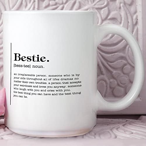 Најдобра дефиниција за типографија кафе чаши Најдобра дефиниција кафе кригла смешна цитат кригла 15oz bestie кафе чаши керамички најдобар подарок или сувенир за мажи ж