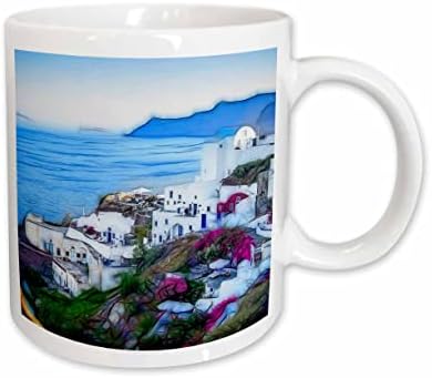 Село 3drose на брегот на Грција Сликата на светло нанесено сликарство - чаши