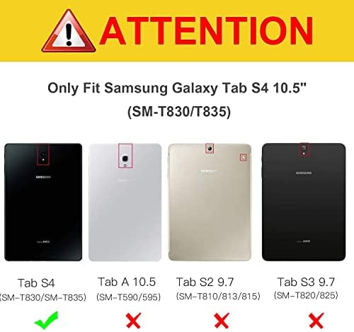 Case ybfjce за Samsung Galaxy Tab S4 10.5 , Тенок штанд заштитен случај со држач за моливи, премија PU Folio Folio Cover за