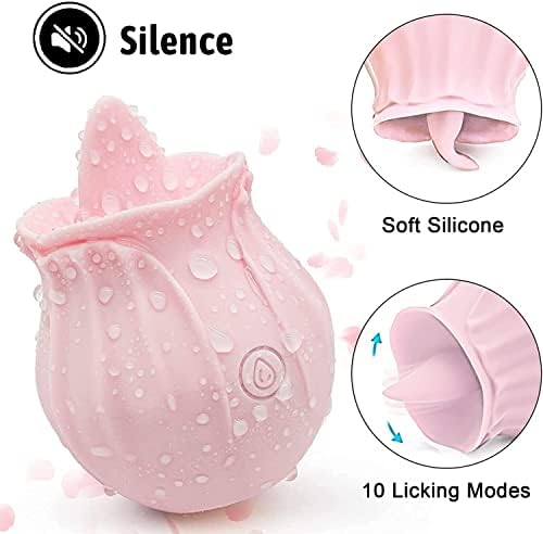 Роуз секс играчки за жени-клиторални сексуални стимулатори за рози за жени со режими за лижење и вибрирање на јазик, G Spot