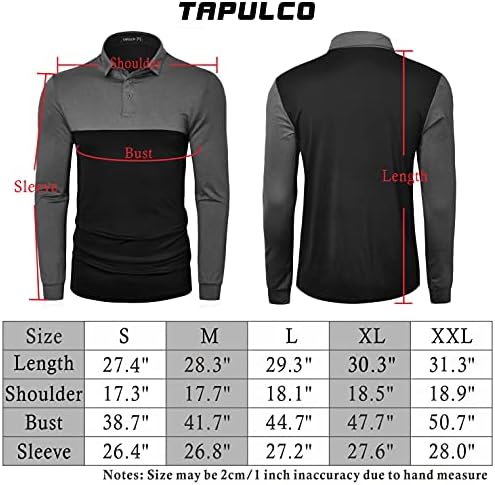 Маички за маички за голф Tapulco, обични атлетски стритички спортски поло-маици со маици