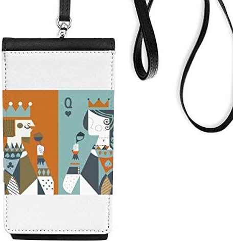 Илустрација за играње картички k q моделот телефонски паричник чанта што виси мобилна торбичка црн џеб