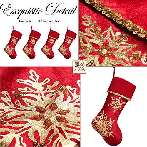 Дејвид Роко црвено злато Божиќно порибување, мода од 21 инчи и луксузно божиќно порибување со блескава снегулка.