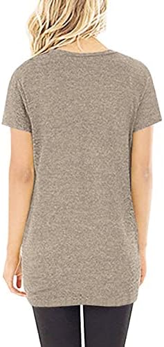 Блуза мета за жени есен летен краток ракав 2023 памук длабок v врат лабав вклопување опуштено вклопување завој обичен кошула