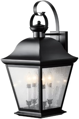 Кихлер Монт Вернон 27,75 4 светло отворено wallидно светло со чисто семено стакло во црна боја