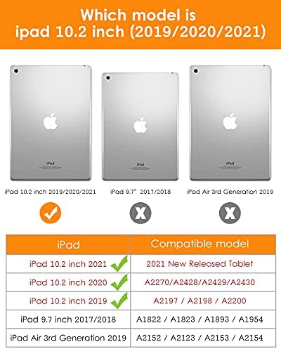 DTTO iPad 9-ти/ 8-ми / 7-Ма Генерација 10.2 Случај, Лесен Мек Tpu Назад За iPad 10.2 Инчи со 1 Пакет HD Јасен Заштитник На Екранот