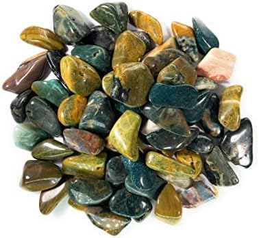 Материјали за хипнотички скапоцени камења: 1/2 lb Tumbled морски џеспер камења од Мадагаскар - мал - 0,75 до 1,5 AVG. - Спектакуларни