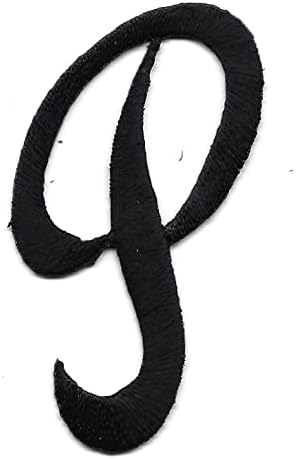 Писма за скрипти - црна скрипта буква „П“ - железо на извезена апликација
