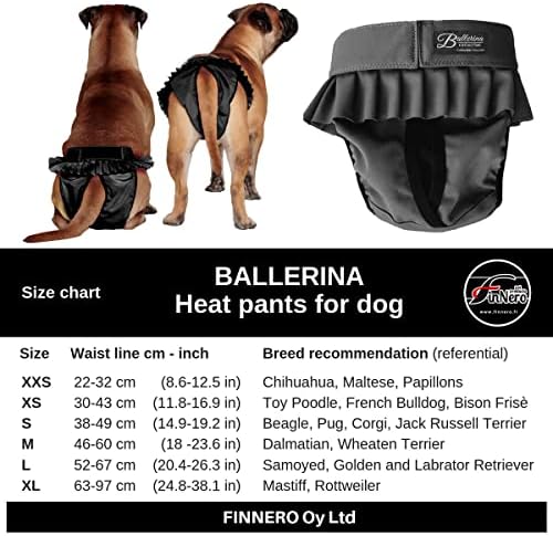 Finnero Wrishенски кучешки пелени Femaleенски балерина стил - еднократно абсорбента панталони за кучиња за кучиња во период,