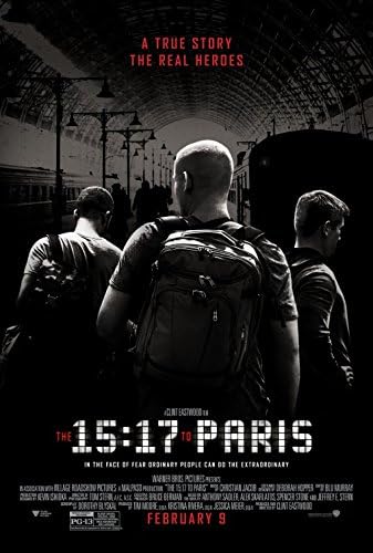 15:17 до Париз - 27 x40 Оригинален филм Постер Еден лист 2017 Клинт Иствуд