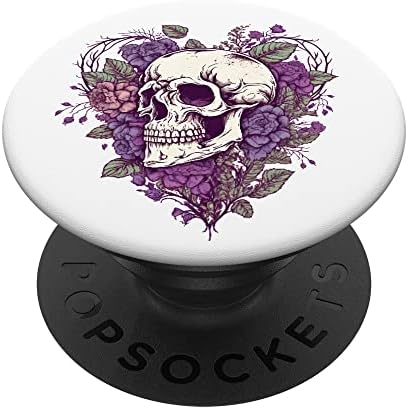 Скелетни цвеќиња Goth Popsockets Swappable PopGrip