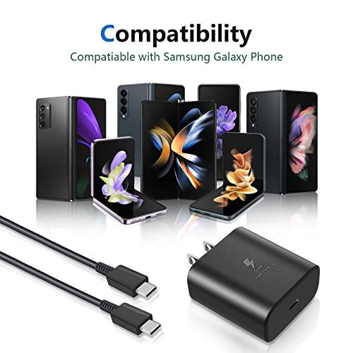 45W Брз Ѕид Полнач USB-C Кабел За Полнење Одговара За Samsung Galaxy Z Пати 4/Z Flip 4/Z Пати 3/S22 Ултра/S22+/S22/S22 Плус/S21