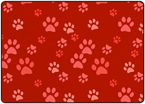 Tsingza Soft килим со големи површини, стапалки со мачки црвени удобни затворени тепих, бебе игра за бебиња за дневна соба спална