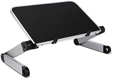N/A прилагодлива лаптоп биро штанд преносен алуминиум ергономски лапдеск за ТВ кревет софа за компјутерски лаптоп табела за