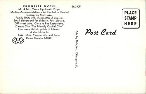 Frontier Motel Carson City, Nevada NV оригинална гроздобер разгледница