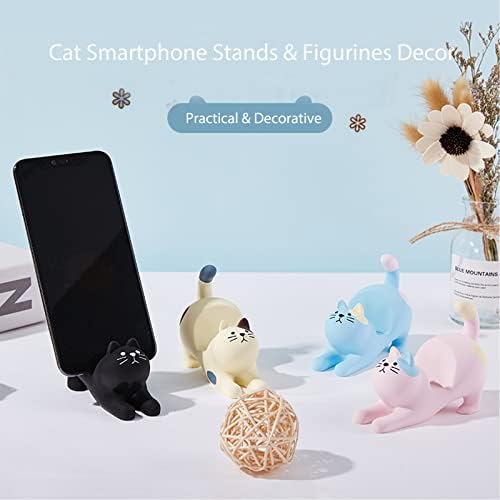 Lifexquisiter Off-White Cat Smartphone Stand For West, симпатичен држач за телефони Каваи за iPad, iPhone, Huawei, Samsung,