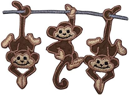 Три мајмуни - висат на екстремитет - везено железо на лепенка