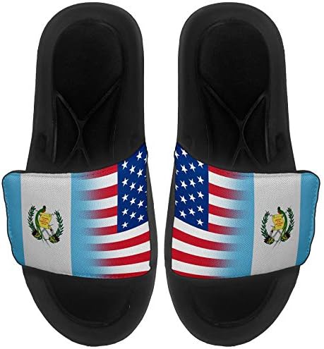 ExpressItbest Pushioned Slide -On сандали/слајдови за мажи, жени и млади - Знаме на Гватемала - Гватемала знаме