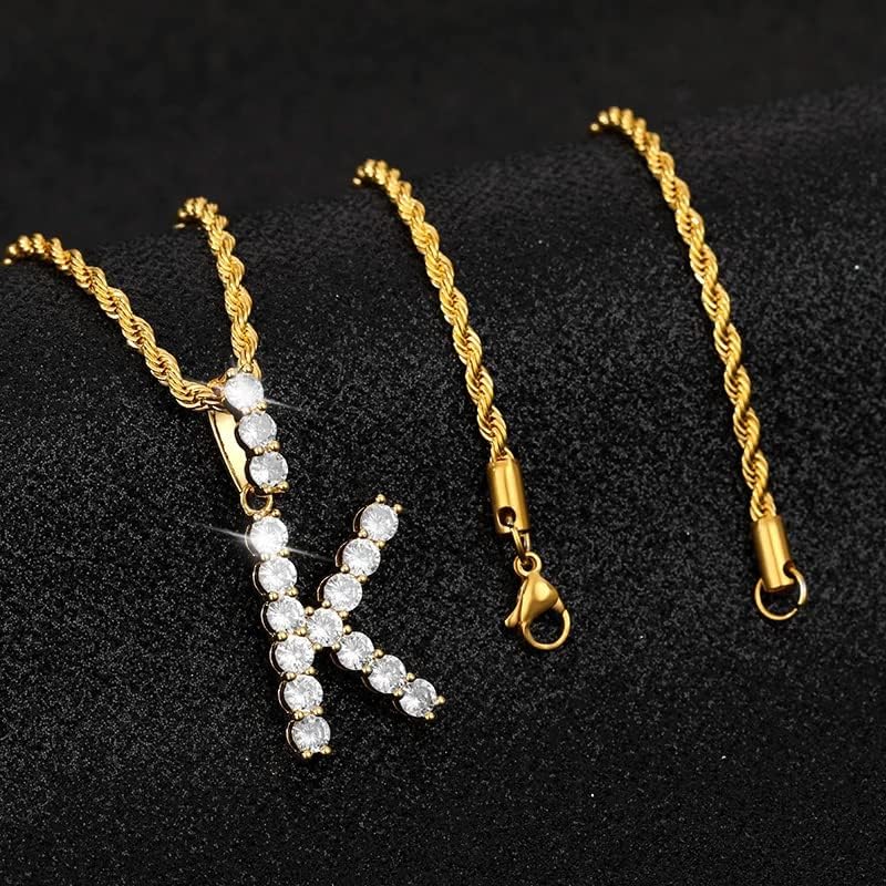 T3STORE A-Z Почетна букви ѓердани моден циркон за жени златен ланец на буква Азбучен ѓердан накит-72066