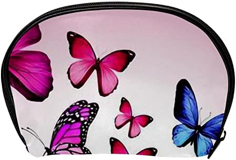 Тоалетна Торба, Козметичка Торба За Патување За Жени Мажи, Розова Сина Пеперутка Модерна Уметност