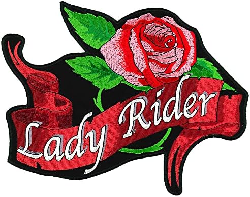 Лејди Рајдер Печ - Везените уметнички дела топлина запечатени запечатени за шиење/железо -на големите велосипедисти - 9 x 8