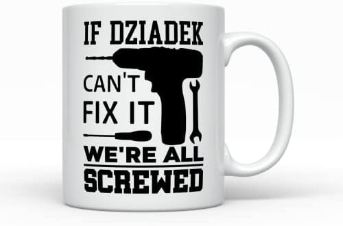 Dzиадек не може да ја поправи криглата за кафе, смешни идеи за подароци за баба и дедо Најдобри роденденски подарок, Божиќна