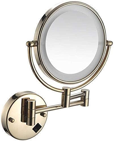 Огрозено огледало на огледало за бричење на бањата, 8 -инчен USB полнење со LED светла и 1x/3x зголемување на суетата на суета