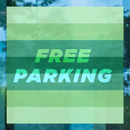 CGSignLab | Бесплатен Паркинг-Модерен Градиент Прицврстување На Прозорецот | 8x8
