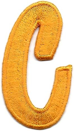 Писма - Златно жолта скрипта 2 Буква Ц - железо на везена апликација