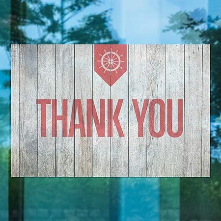 CGSignLab | Ви Благодариме-Наутичко Дрво Прозорец Прицврстување | 27 x18
