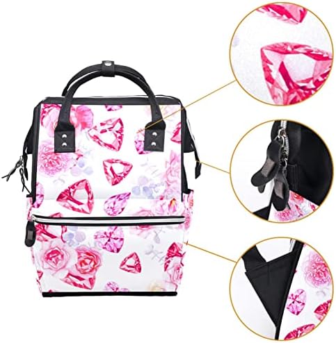 Пакет за патувања во Героткр, торби за пелена, торба за пелена на ранец, лесна роза цвет цветна розова шема