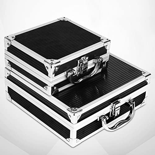 MHYFC Алуминиумска легура Алуминиумска кутија за алатки за алатки, преносен куфер, кутија за складирање на датотеки со мали