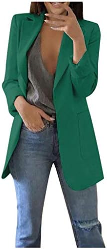 Канцелариски јакна ракав долг палто кардиган жени зимски костум долга есенска женска палто руно се повлекува