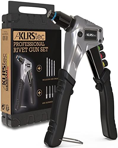 KLRSTEC Professional Rivet Gun Comp. 120 поп -навртки и 4 вежби за HSS - високо квалитетен комплет за алатки за поп -ритам за