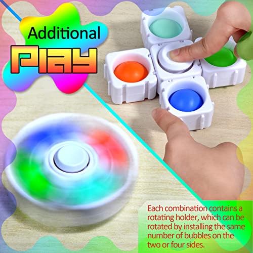 Поп-градежни блокови Fidget играчки Push Pop Pop Mazzle Sentory Toy Toy Edoucational Charture Brain Обука за деца Силиконски