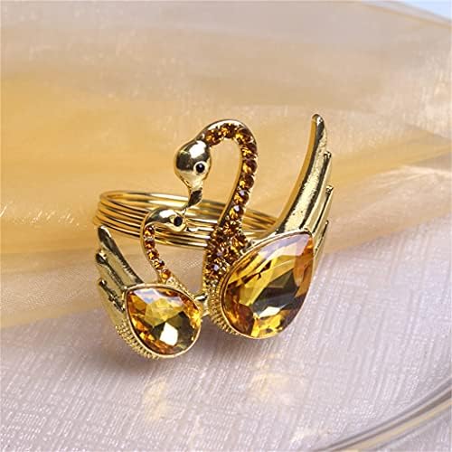 WSSBK 10 парчиња украси за венчавки Лебед салфетка, салфетка прстен хотел, салфетка прстен крпа прстен