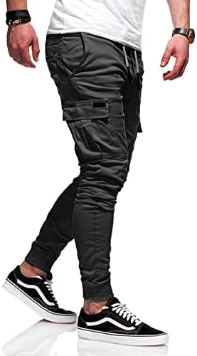 Buxkr Mens Cargo Pants Обични панталони за пешачење со тренингот џокери за џемпери за мажи